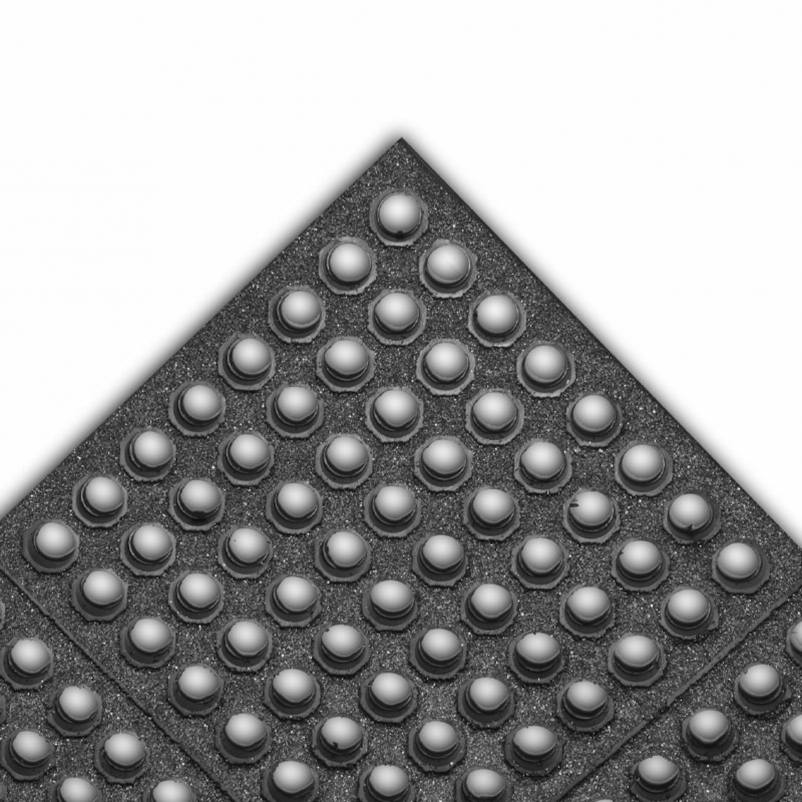 3' x 3', Black, Cushion-Ease® Interlocking Anti Fatigue Rubber Mat